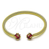 Oro Laminado Individual Bangle, Gold Filled Style with Ruby Cubic Zirconia, Polished, Golden Finish, 07.342.0003
