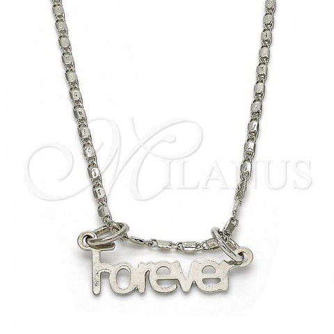 Rhodium Plated Pendant Necklace, Polished, Rhodium Finish, 04.106.0029.1.20