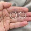 Sterling Silver Small Hoop, Diamond Cutting Finish, Silver Finish, 02.399.0016.20