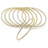 Oro Laminado Semanario Bangle, Gold Filled Style Diamond Cutting Finish, Golden Finish, 07.93.0003.04