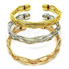 Oro Laminado Trio Bangle, Gold Filled Style Polished, Tricolor, 07.170.0034