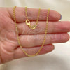 Oro Laminado Basic Necklace, Gold Filled Style Paperclip Design, Polished, Golden Finish, 04.32.0024.20