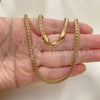 Oro Laminado Basic Necklace, Gold Filled Style Square Franco Design, Polished, Golden Finish, 04.63.0211.30