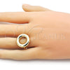 Oro Laminado Elegant Ring, Gold Filled Style Chunky Design, Polished, Golden Finish, 01.341.0145