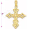 Oro Laminado Religious Pendant, Gold Filled Style Crucifix Design, Golden Finish, 5.188.024