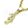 Oro Laminado Fancy Pendant, Gold Filled Style Seahorse Design, Polished, Golden Finish, 5.180.024