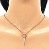 Sterling Silver Pendant Necklace, with White Cubic Zirconia, Polished, Rose Gold Finish, 04.336.0214.1.16