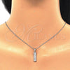 Sterling Silver Earring and Pendant Adult Set, with White Cubic Zirconia, Polished, Rhodium Finish, 10.286.0037