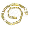 Oro Laminado Basic Bracelet, Gold Filled Style Figaro Design, Polished, Golden Finish, 04.319.0004.08