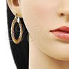 Oro Laminado Medium Hoop, Gold Filled Style and Hollow Polished, Tricolor, 02.170.0479.40