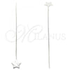 Sterling Silver Threader Earring, Star Design, Polished, Rhodium Finish, 02.332.0081