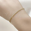 Oro Laminado Basic Bracelet, Gold Filled Style Miami Cuban Design, Polished, Golden Finish, 04.213.0157.07