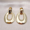 Oro Laminado Stud Earring, Gold Filled Style Chunky Design, Polished, Golden Finish, 02.163.0295