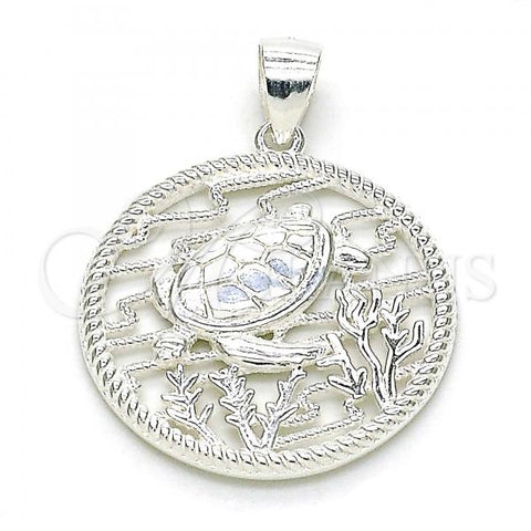 Sterling Silver Fancy Pendant, Turtle Design, Polished,, 05.398.0005