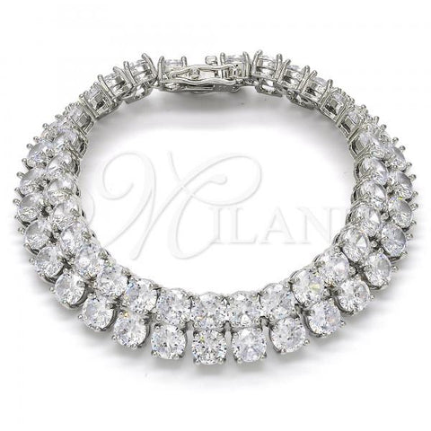 Rhodium Plated Tennis Bracelet, with White Cubic Zirconia, Polished, Rhodium Finish, 03.284.0017.1.08