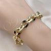 Oro Laminado Fancy Bracelet, Gold Filled Style Rolo Design, Polished, Golden Finish, 03.331.0234.09