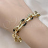 Oro Laminado Fancy Bracelet, Gold Filled Style Chunky Design, Polished, Golden Finish, 03.331.0234.09