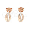 Sterling Silver Stud Earring, Polished, Rose Gold Finish, 02.332.0080.1