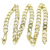 Oro Laminado Basic Necklace, Gold Filled Style Curb Design, Polished, Golden Finish, 5.222.001.18