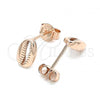 Sterling Silver Stud Earring, Polished, Rose Gold Finish, 02.332.0080.1