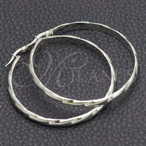 Sterling Silver Large Hoop, Diamond Cutting Finish, Silver Finish, 02.389.0132.50