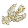 Oro Laminado Fancy Pendant, Gold Filled Style Eagle Design, Polished, Golden Finish, 05.351.0072