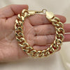 Oro Laminado Basic Bracelet, Gold Filled Style Miami Cuban Design, Polished, Golden Finish, 03.331.0142.09