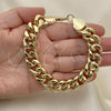 Oro Laminado Basic Bracelet, Gold Filled Style Chunky Design, Polished, Golden Finish, 03.331.0142.09