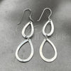 Sterling Silver Long Earring, Teardrop Design, Polished, Silver Finish, 02.392.0001