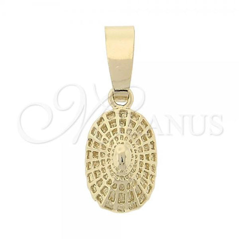 Oro Laminado Fancy Pendant, Gold Filled Style Diamond Cutting Finish, Golden Finish, 5.180.040