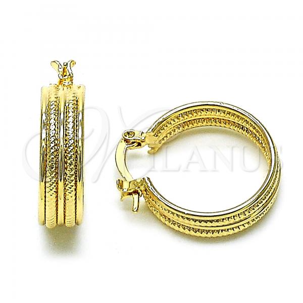 Oro Laminado Small Hoop, Gold Filled Style Diamond Cutting Finish, Golden Finish, 5.142.022.2