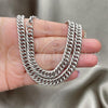 Stainless Steel Necklace and Bracelet, Square Franco Design, Polished,, 06.278.0013