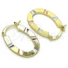 Oro Laminado Small Hoop, Gold Filled Style Diamond Cutting Finish, Tricolor, 02.102.0060.20