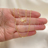 Oro Laminado Basic Necklace, Gold Filled Style Paperclip Design, Polished, Golden Finish, 04.09.0192.18