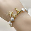 Oro Laminado Fancy Bracelet, Gold Filled Style Star Design, with Ivory Pearl, Polished, Golden Finish, 03.341.0256.07