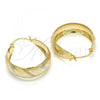 Oro Laminado Medium Hoop, Gold Filled Style Polished, Tricolor, 02.106.0011.1.30