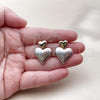 Oro Laminado Stud Earring, Gold Filled Style Heart Design, Polished, Tricolor, 02.170.0560.1