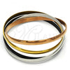 Stainless Steel Set Bangle, Polished, Tricolor, 07.244.0003.06 (05 MM Thickness, Size 6 - 2.75 Diameter)