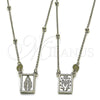Oro Laminado Pendant Necklace, Gold Filled Style Medalla Milagrosa and Cross Design, Polished, Golden Finish, 04.253.0033.26