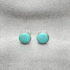 Sterling Silver Stud Earring, Ball Design, with Light Turquoise Opal, Polished, Silver Finish, 02.410.0001.4