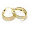 Oro Laminado Medium Hoop, Gold Filled Style Polished, Tricolor, 02.106.0012.1.30