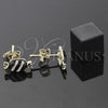 Oro Laminado Stud Earring, Gold Filled Style Candy Design, Black Enamel Finish, Golden Finish, 5.126.098.2 *PROMO*