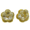 Oro Laminado Stud Earring, Gold Filled Style Flower Design, Polished, Golden Finish, 02.282.0068