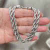 Stainless Steel Necklace and Bracelet, Rope Design, Polished,, 06.278.0007