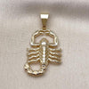 Oro Laminado Religious Pendant, Gold Filled Style Scorpion Design, Polished, Golden Finish, 05.120.0096