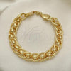 Oro Laminado Basic Bracelet, Gold Filled Style Chunky Design, Polished, Golden Finish, 03.331.0153.09