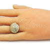 Oro Laminado Elegant Ring, Gold Filled Style Snail Design, Polished, Golden Finish, 01.282.0002