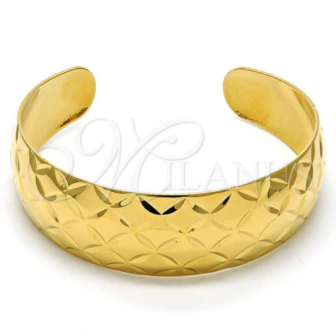 Oro Laminado Individual Bangle, Gold Filled Style Diamond Cutting Finish, Golden Finish, 07.156.0052 (20 MM Thickness, One size fits all)