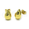 Oro Laminado Stud Earring, Gold Filled Style Teardrop Design, Polished, Golden Finish, 02.342.0333