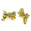 Oro Laminado Stud Earring, Gold Filled Style Bow Design, Polished, Golden Finish, 02.341.0193